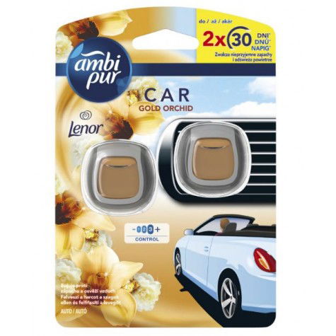 Oro gaiviklis automobiliams AMBI PUR Gold Orchid, 2x2ml