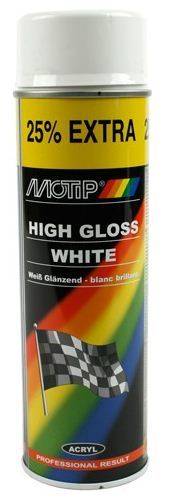 Akriliniai dažai MOTIP, blizgūs, balta sp., 500 ml