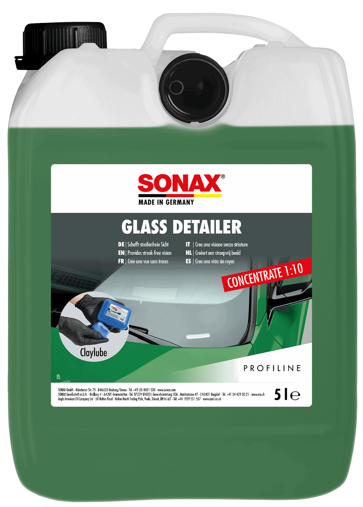 Koncentruotas stiklų valiklis SONAX Profiline, 5L