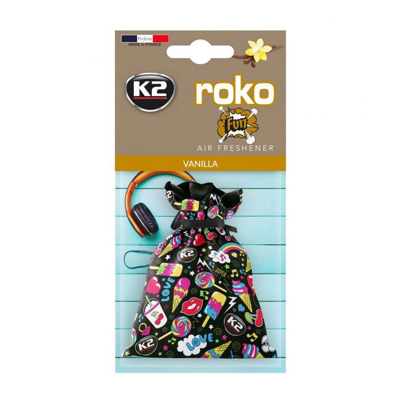 Automobilinis oro gaiviklis K2 ROKO FUN vanilė