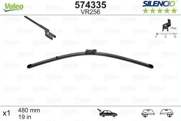 Automobilinis valytuvas VALEO SILENCIO FORD MONDEO, 480 mm