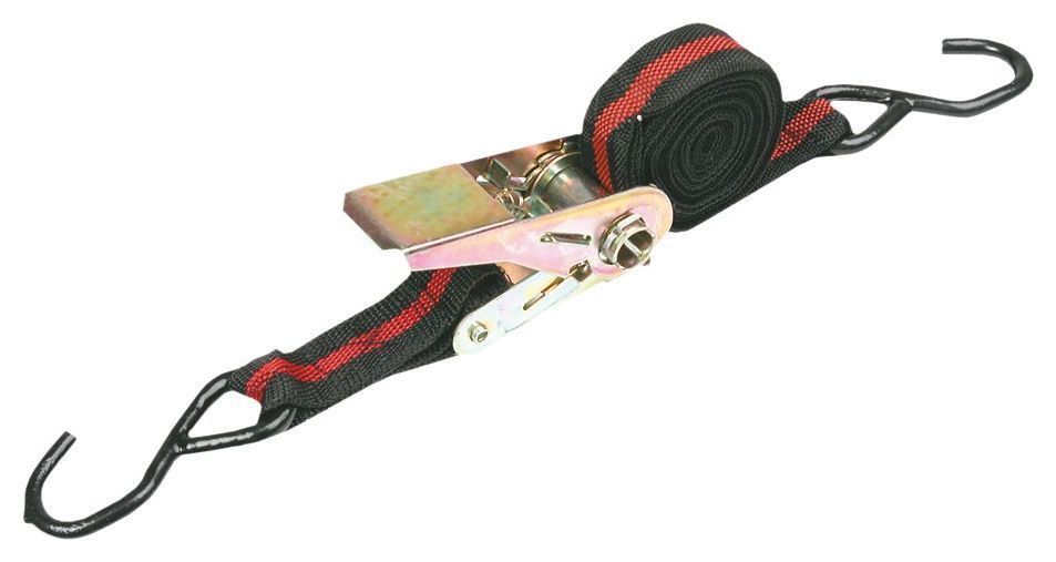 Krovinio tvirtinimo juosta su terkšle TOP TOOLS, 25 mm, 5 m, su kabliais