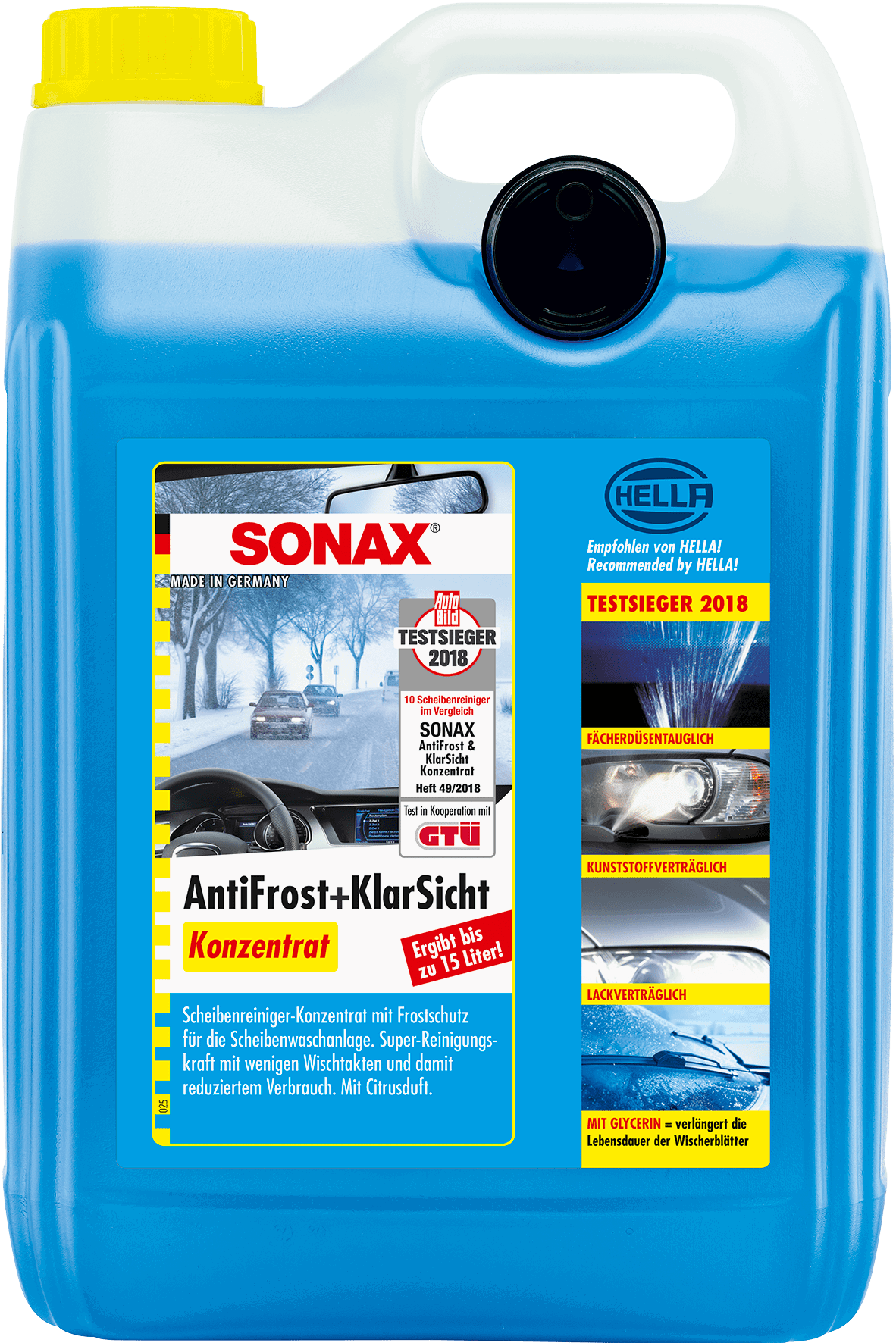 Žieminis langų apiplovimo skysčio koncentratas SONAX, 5L