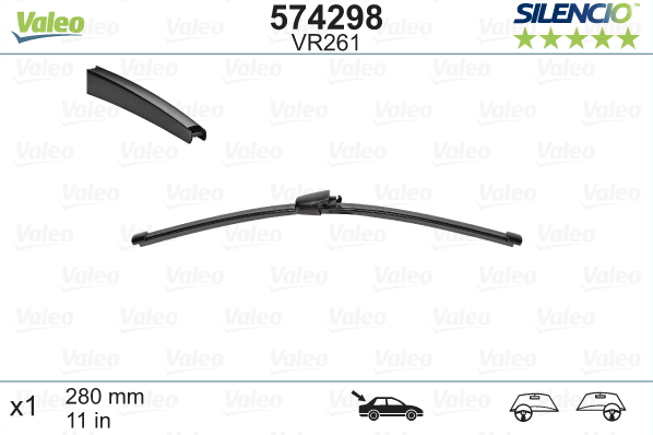 Automobilinis valytuvas VALEO SILENCIO SEAT, SKODA, VW TYL, 280 mm