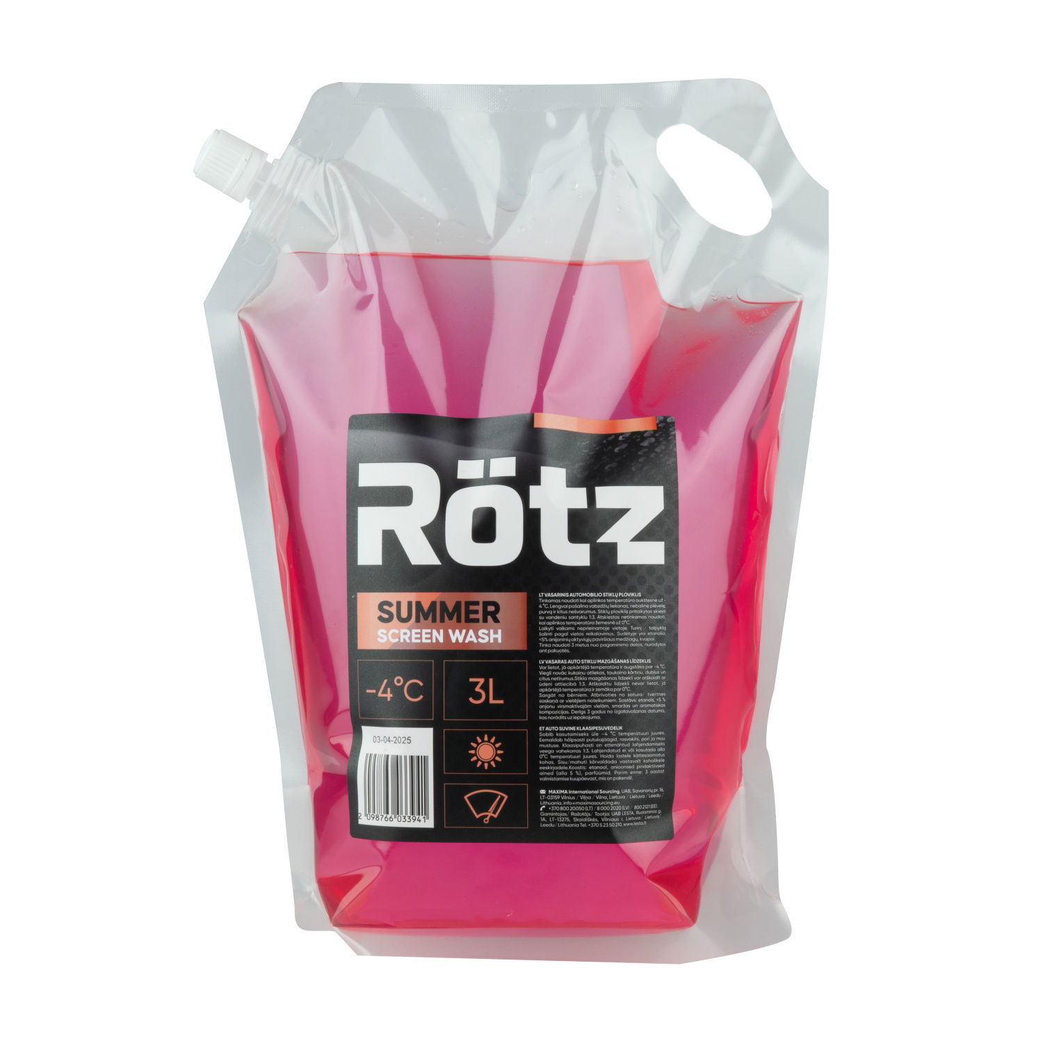 Vasarinis langų plovimo skystis ROTZ , -4 °C, 3 l