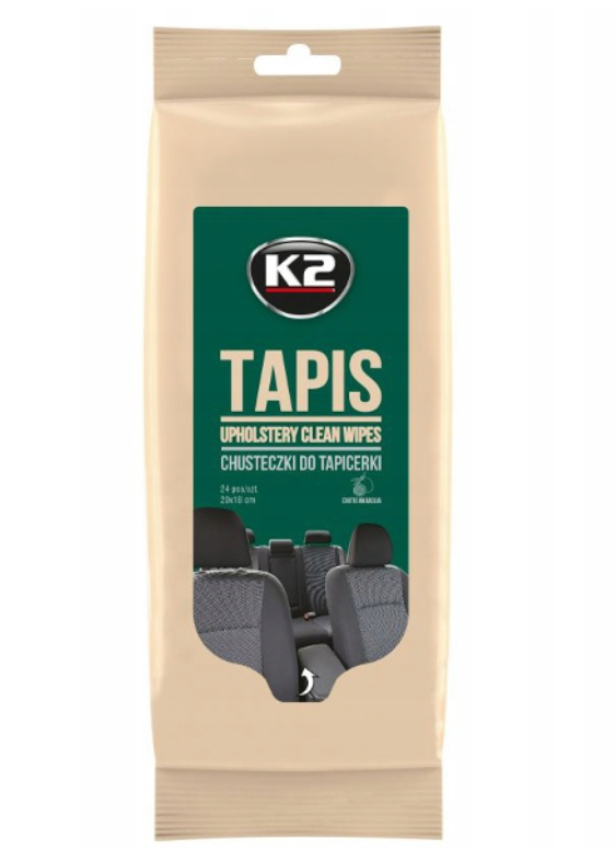 Drėgnos servetėlės K2 Tapis, tekstilei, 24 vnt