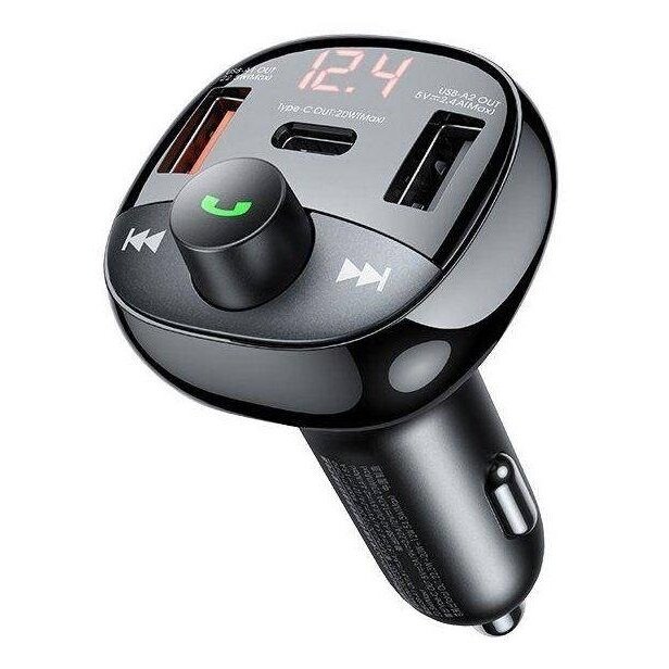 Remax RCC331 FM Bluetooth Transmitter MP3 , 2xUSB / Type-C / MicroSD