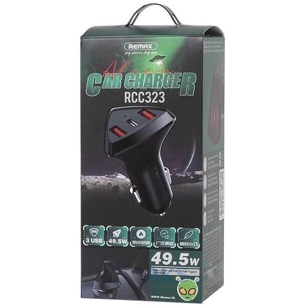 Remax RCC323 ALIEN 3 SERIES 49.5W 2USB+TYPE-C CAR CHRAGER