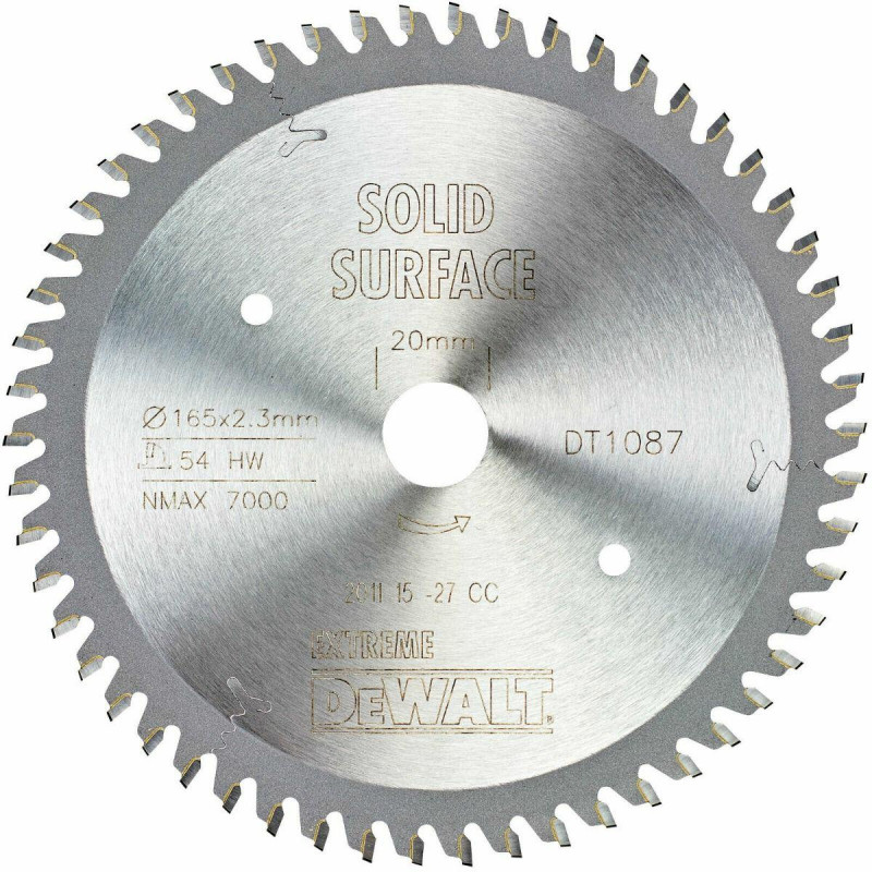 DT1087-QZ DEWALT PIŁA TARCZ.165x20mmx54z MTCG ...