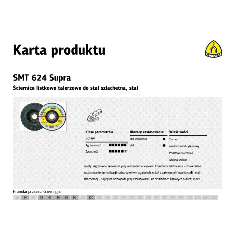 328243 K.ŚCIERNICA LISTK.SMT624 125 P 80 10+2 STAL, STAL SZLACHETNA WYPUKŁA.