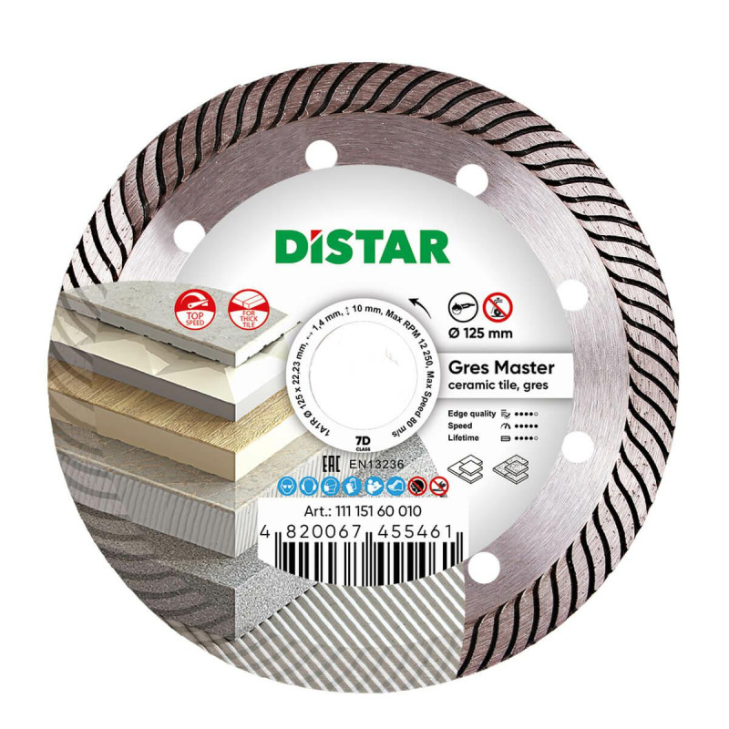 11115160010 DISTAR DIAMOND GRES MASTER diskas 125 x 1,4 x 10 x 22,23 mm