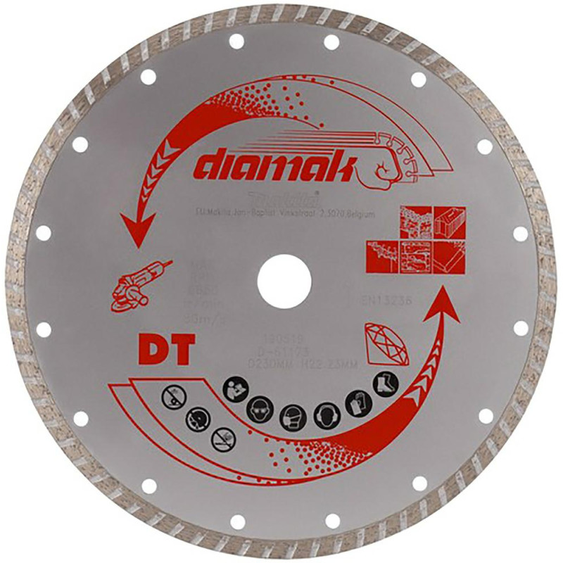 D-61173 MAKITA DIAMOND TARGET 230x22.23mm TURBO (DRY) BETONAS, KALADĖLĖS, MARMURAS