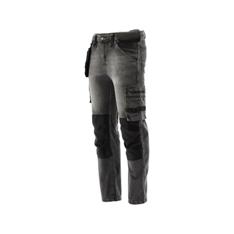 YT-79060 YT.SPODNIE ROBOCZE STRETCH JEANS STEEL GREY ROZM.   S