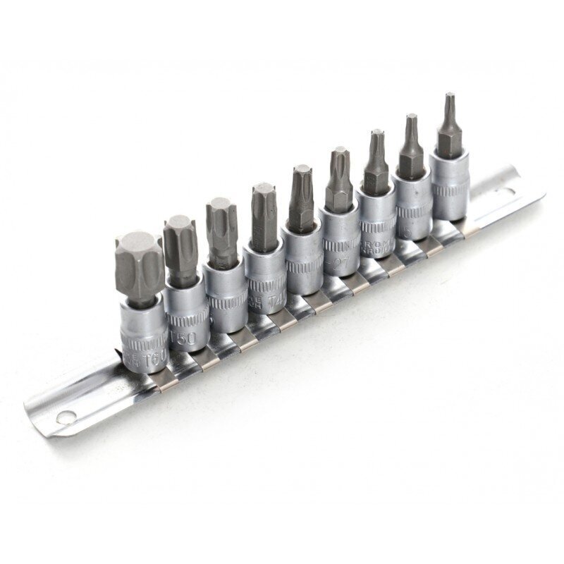 KRAFTDELE GALVUČIŲ SU ANTGALIU RINKINYS 1/4" (TORX)(9VNT)