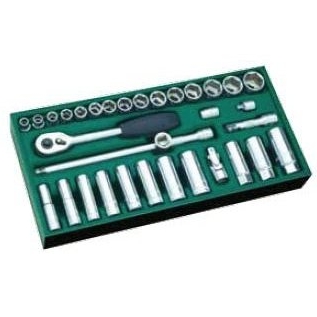 SATA Padėklas. Galvučių rinkinys 3/8“ 33vnt.