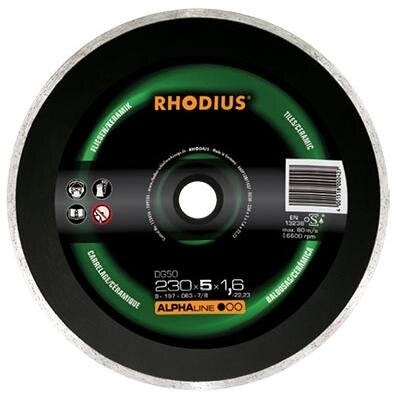 RHODIUS Deimantinis pjovimo diskas DG50 230X5X1,6X22,2