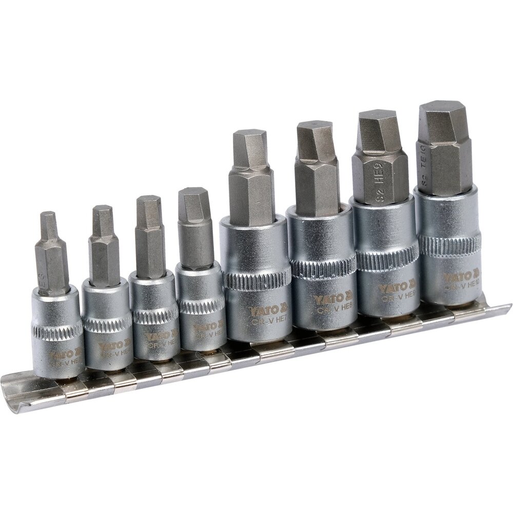 YATO Užlūžusių varžtų išsukėjų rinkinys 8vnt. (stambus sriegis) 1/4", 3/8" HEX