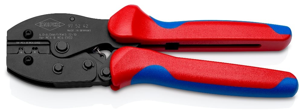 Antgalių užspaudimo replės Knipex 97 52 42 (MC4 jungtims, 4–6mm²)