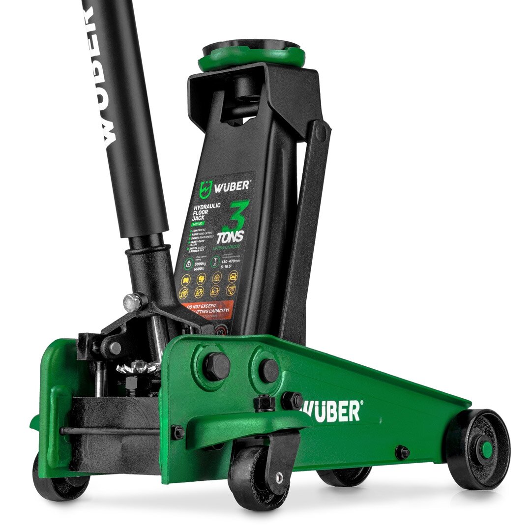 Žemo profilio hidraulinis domkratas su ratukais Wüber W22020 | spyruoklinis cilindras | 130-470 mm | 3 tonos