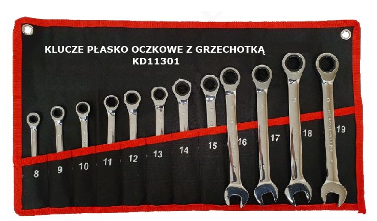 Kombinuotų veržliarakčių su terkšle rinkinys 12 vnt. KD11301
