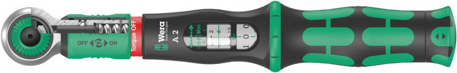 Dinamometrinis raktas 1/4´´ antgaliams, Safe-Torque A 2 2-12Nm, Wera