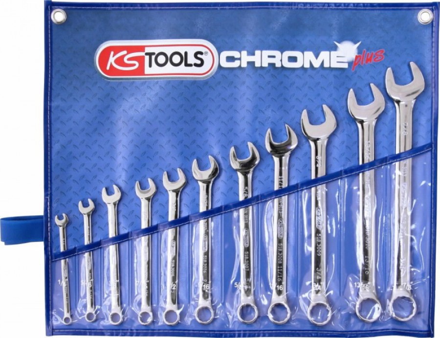 Kombinuotų colinių raktų komplektas 1/4''-7/8'', KS Tools