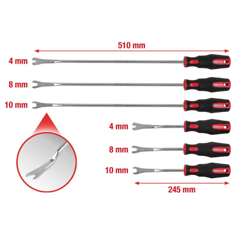 Spaustukų nuėmimo komplektas, 6 vnt, KS Tools