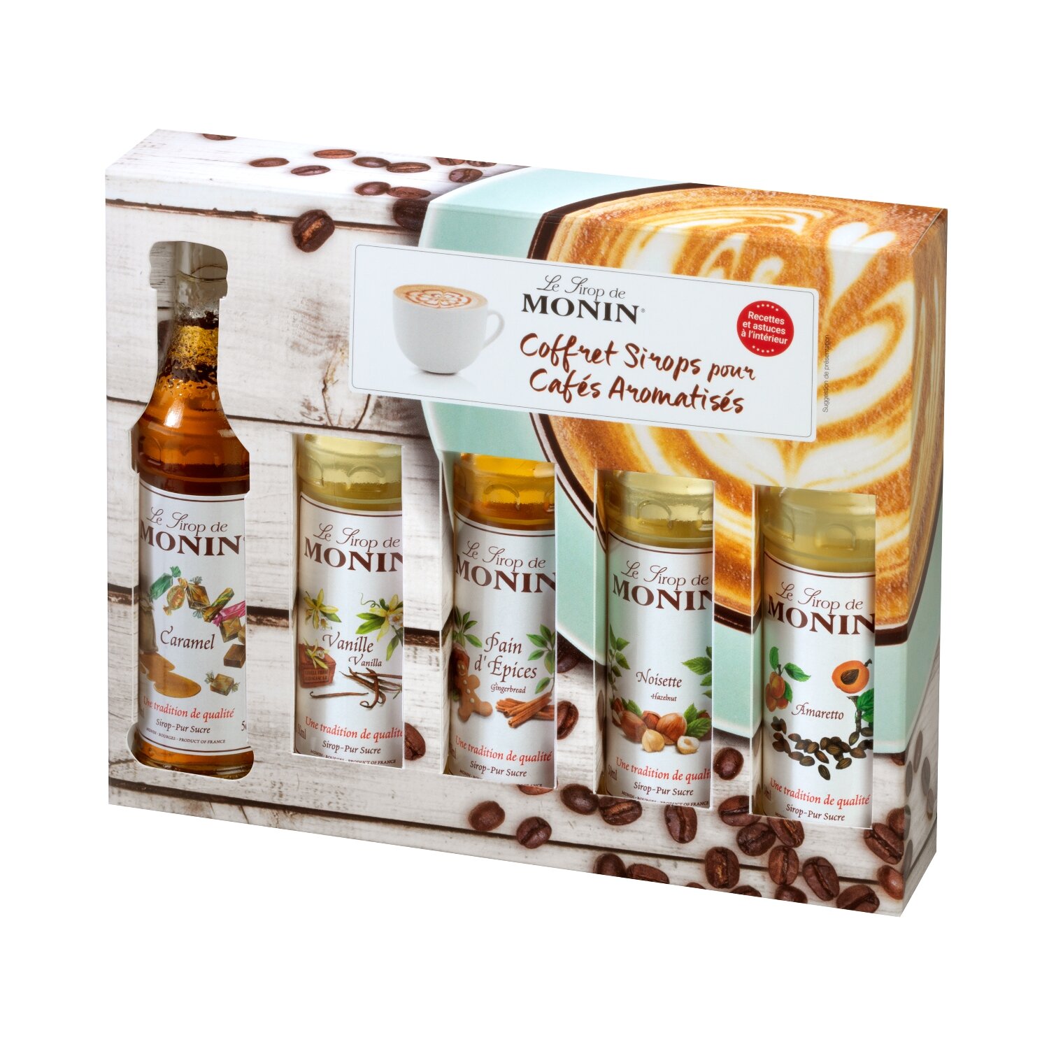 Sirupų rinkinys MONIN Kavai, 5x50 ml