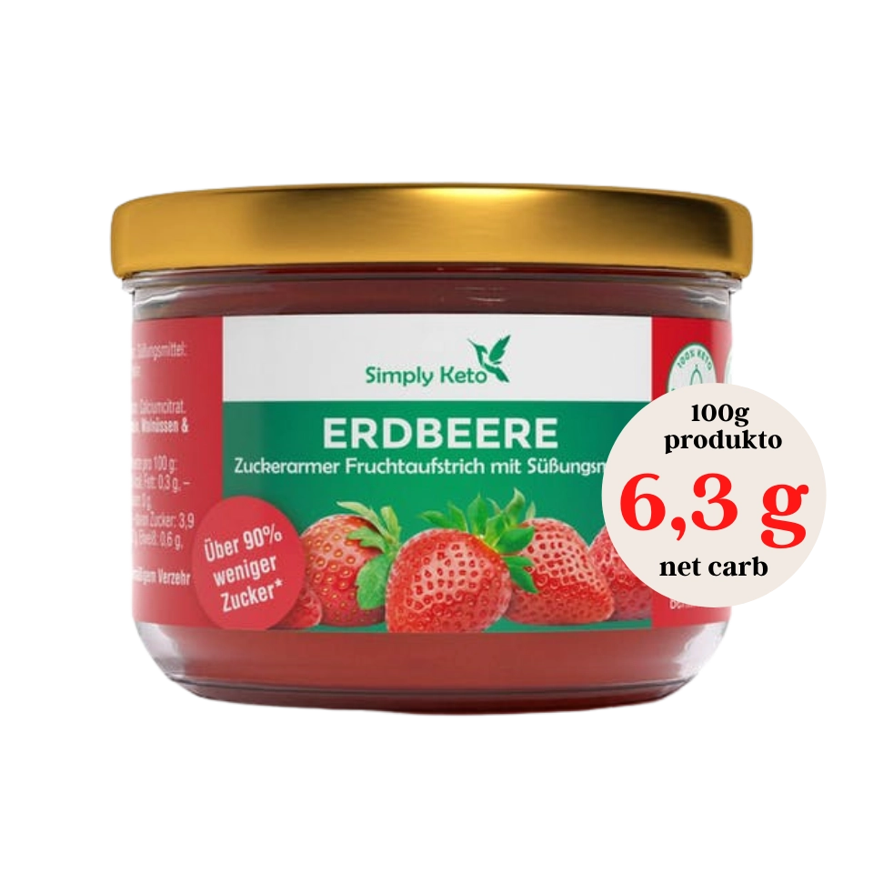 Braškių džemas, be pridėtinio cukraus | Simply keto (230 g)