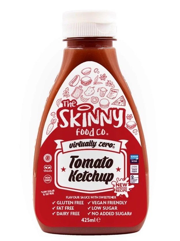 "Tomato Ketchup" Pomidorų Kečupas Padažas Mažo Kaloringumo 'Skinny Foods' (425ml/43porc)