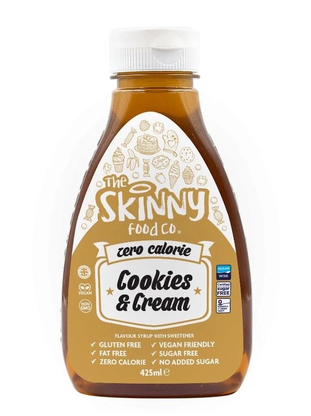 “Cookies&Cream” Padažas be Cukraus, Kalorijų ‘Skinny Food’ (425ml)