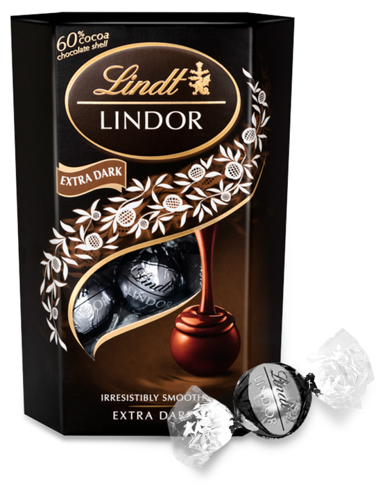 Lindt LINDOR 60% kakavos juodojo šokolado rutuliukai,  200g
