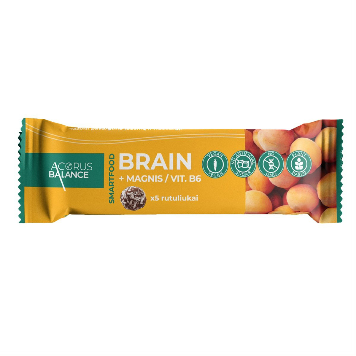 ACORUS BALANCE BRAIN + MAGNIS/VIT.B6, užkandis, 9 g, 5 vnt.