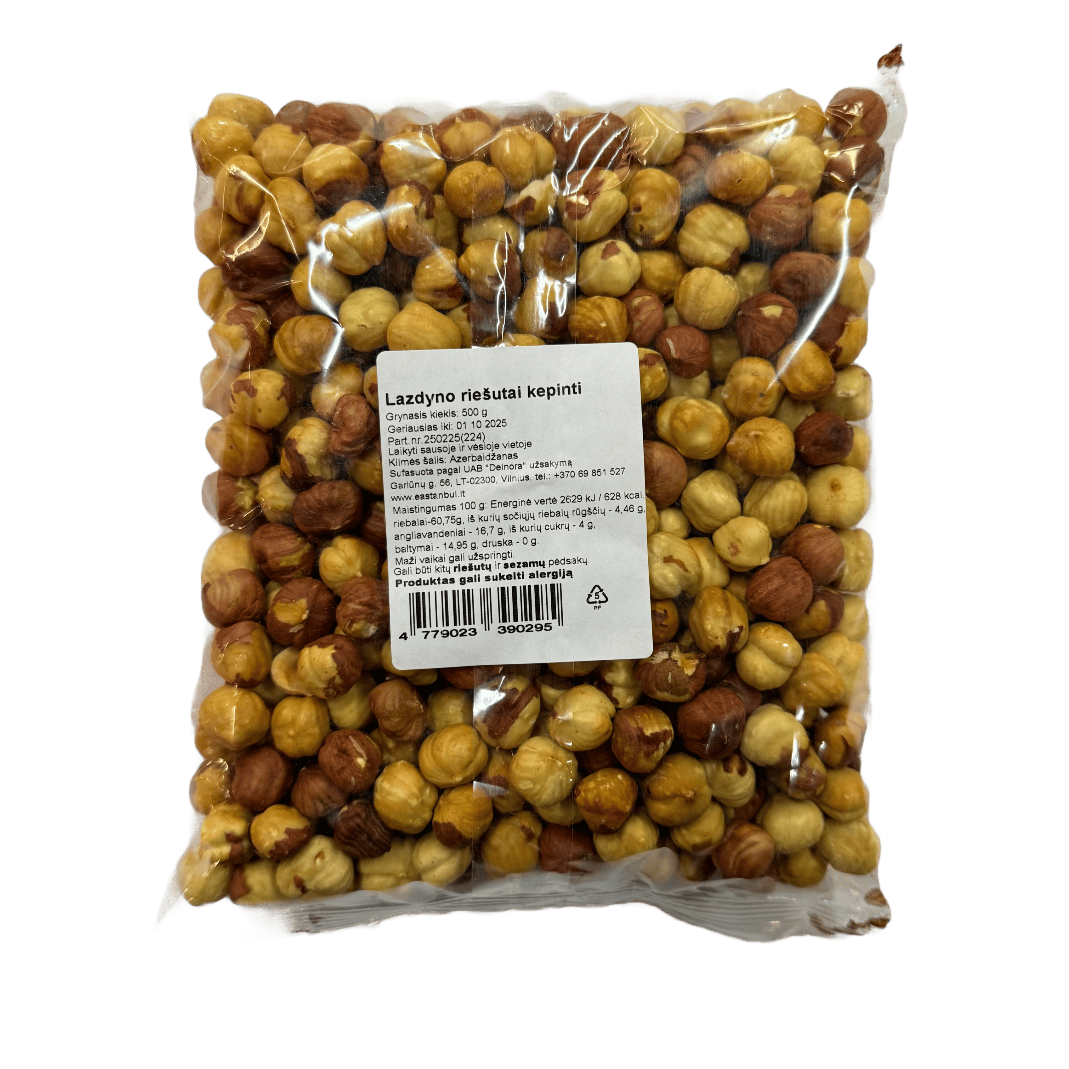 Lazdyno riešutai kepinti, 500g