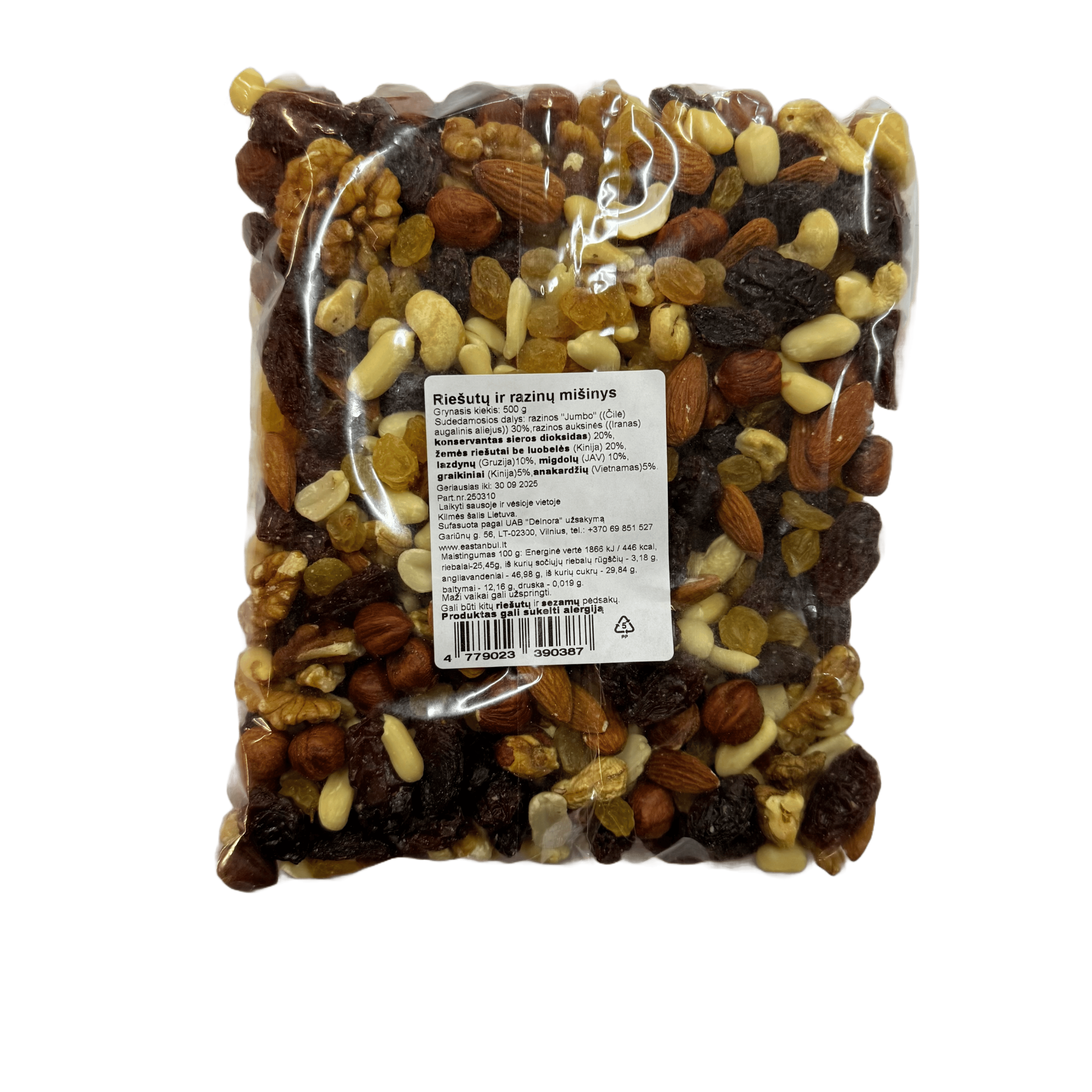 Riešutų ir razinų mišinys, 500g
