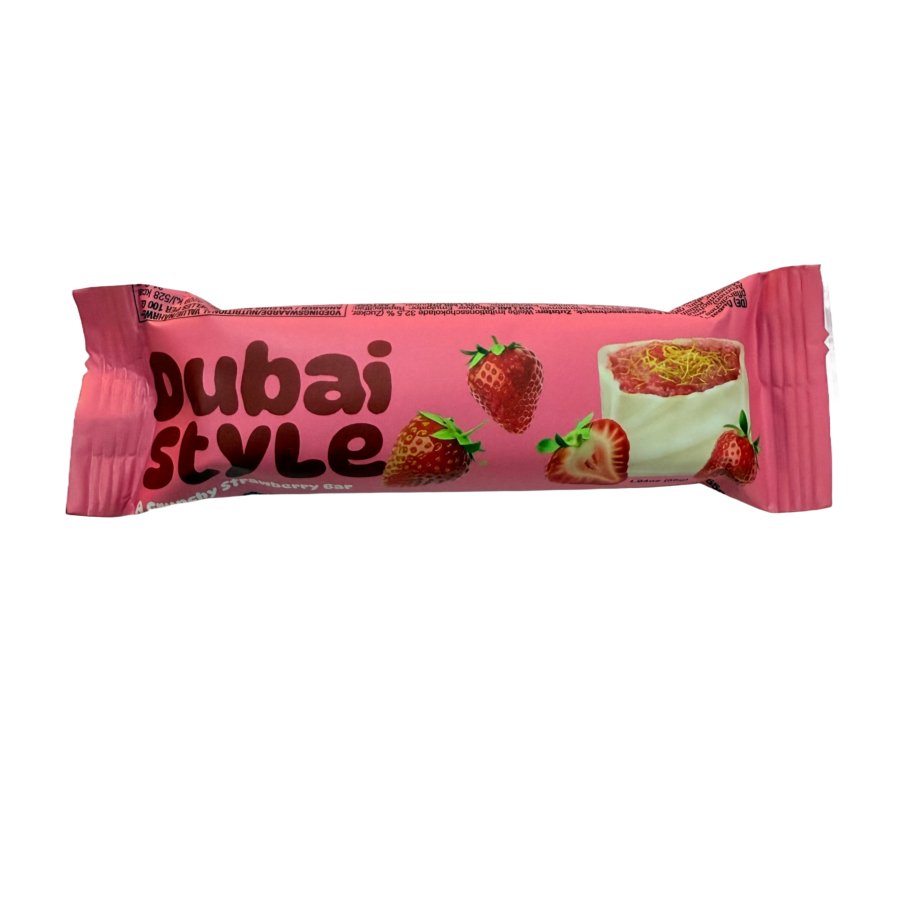 Baltasis šokoladas su braškių įdaru Dubai Style, 55 g