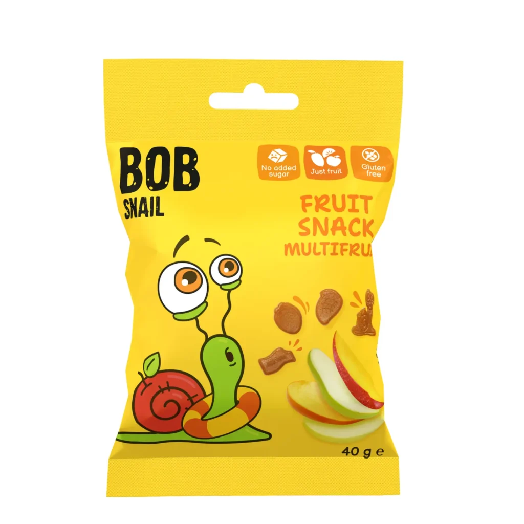 MEGA vaisių MIX - obuolys, kriaušė, persimonas ir mango, be glitimo | Bob Snail (40g)