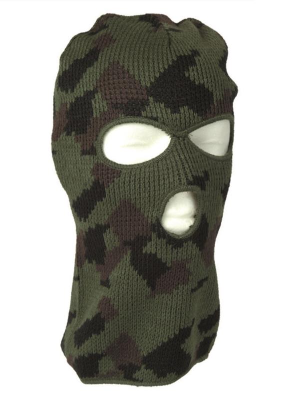 Balaklava camo 3 skylės iš akrilano .