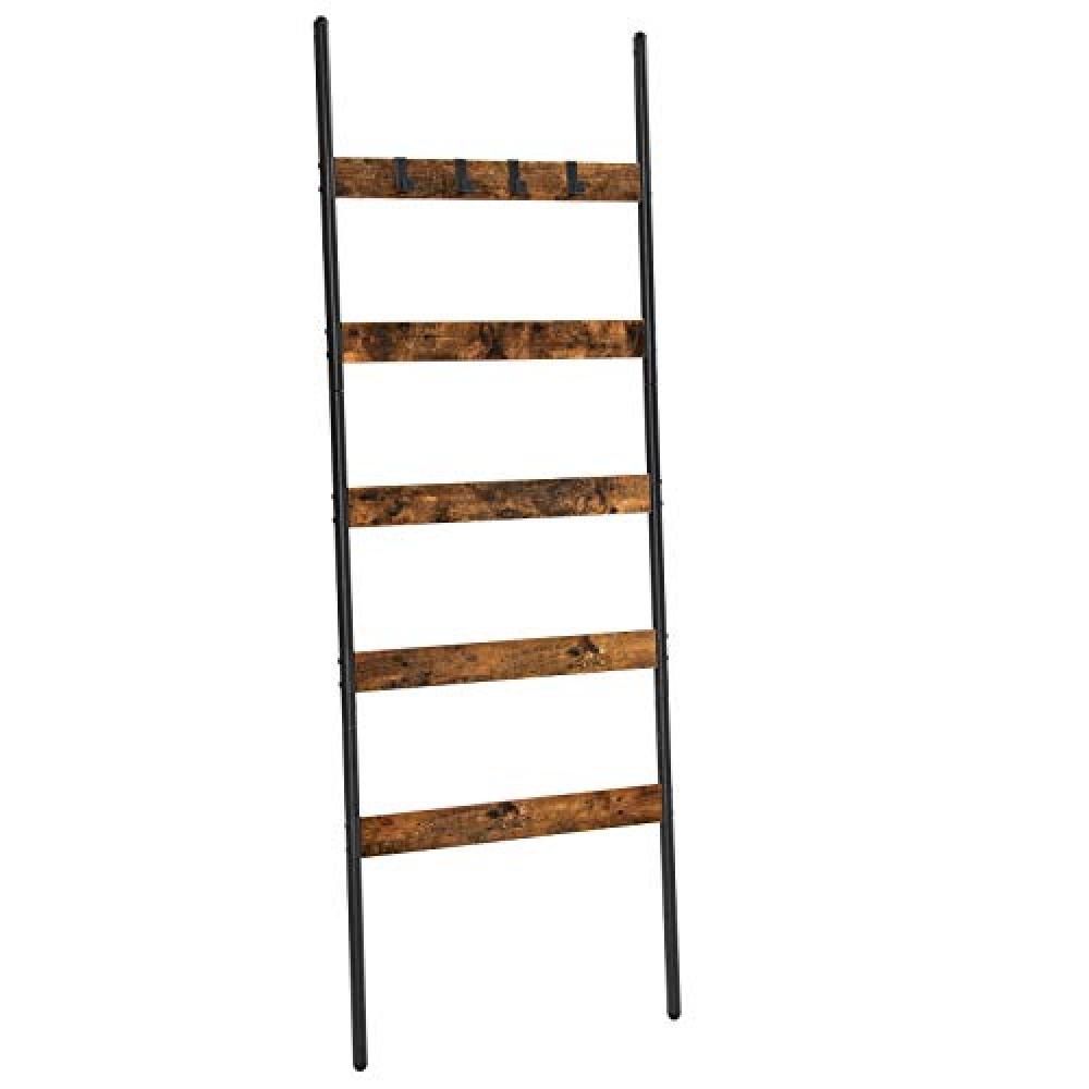 Kopėčių formos lentyna, 5 aukštų, pramoninio stiliaus, 60x176 cm