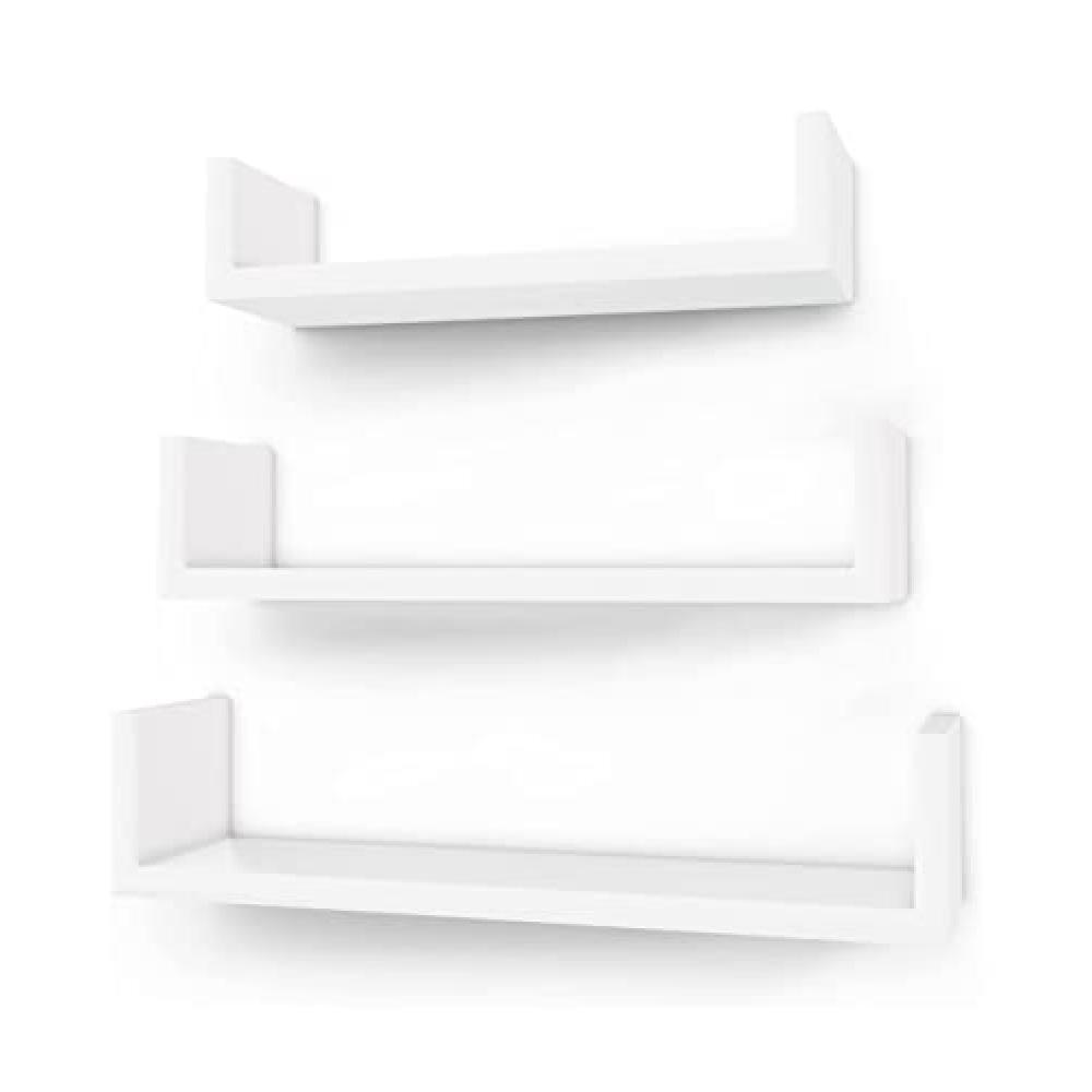 Modernios sieninės lentynos, 3 dalių komplektas, nematomas tvirtinimas, 40x10x9, 35x10x8, 30x10x7 cm