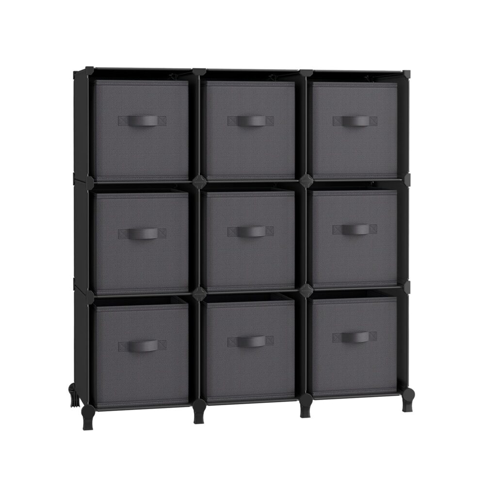 Kompaktiška 9 dėžučių komoda | 31,5 x 94 x 95,5 cm | Juoda