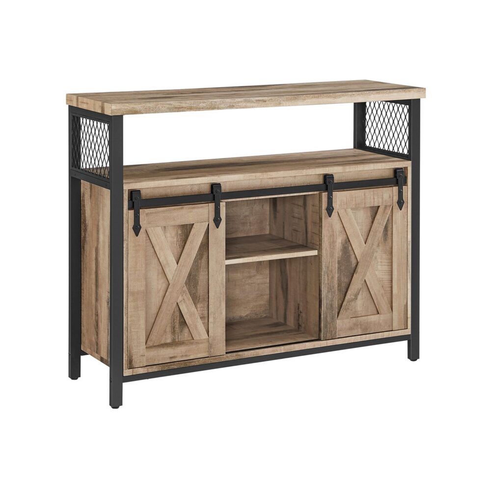 Sendinta komoda | 2 stumdos durelės | 80 x 33 x 100 cm | Šviesiai ruda