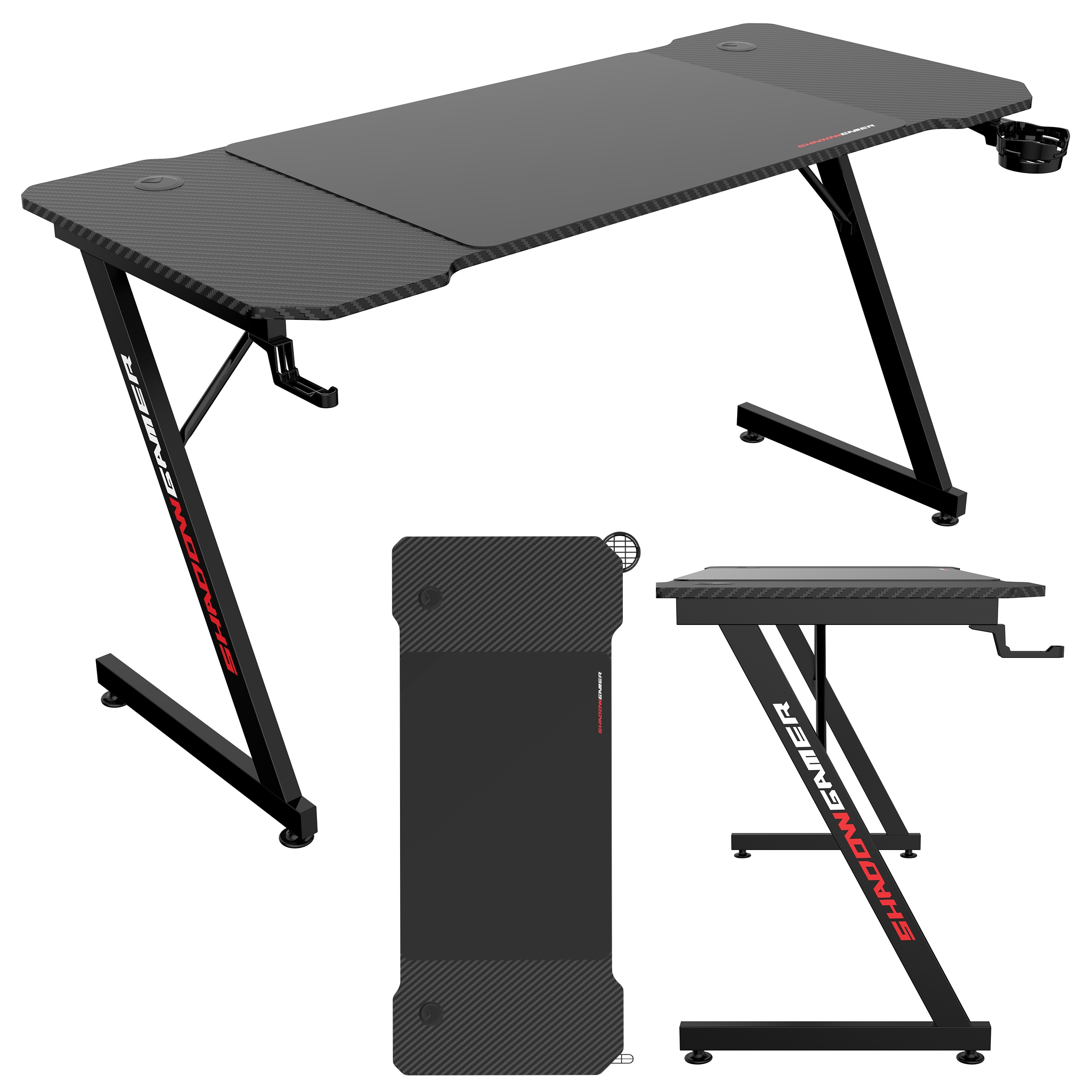 SHADOW GAMER 1.0 žaidimų stalas 140 cm padas