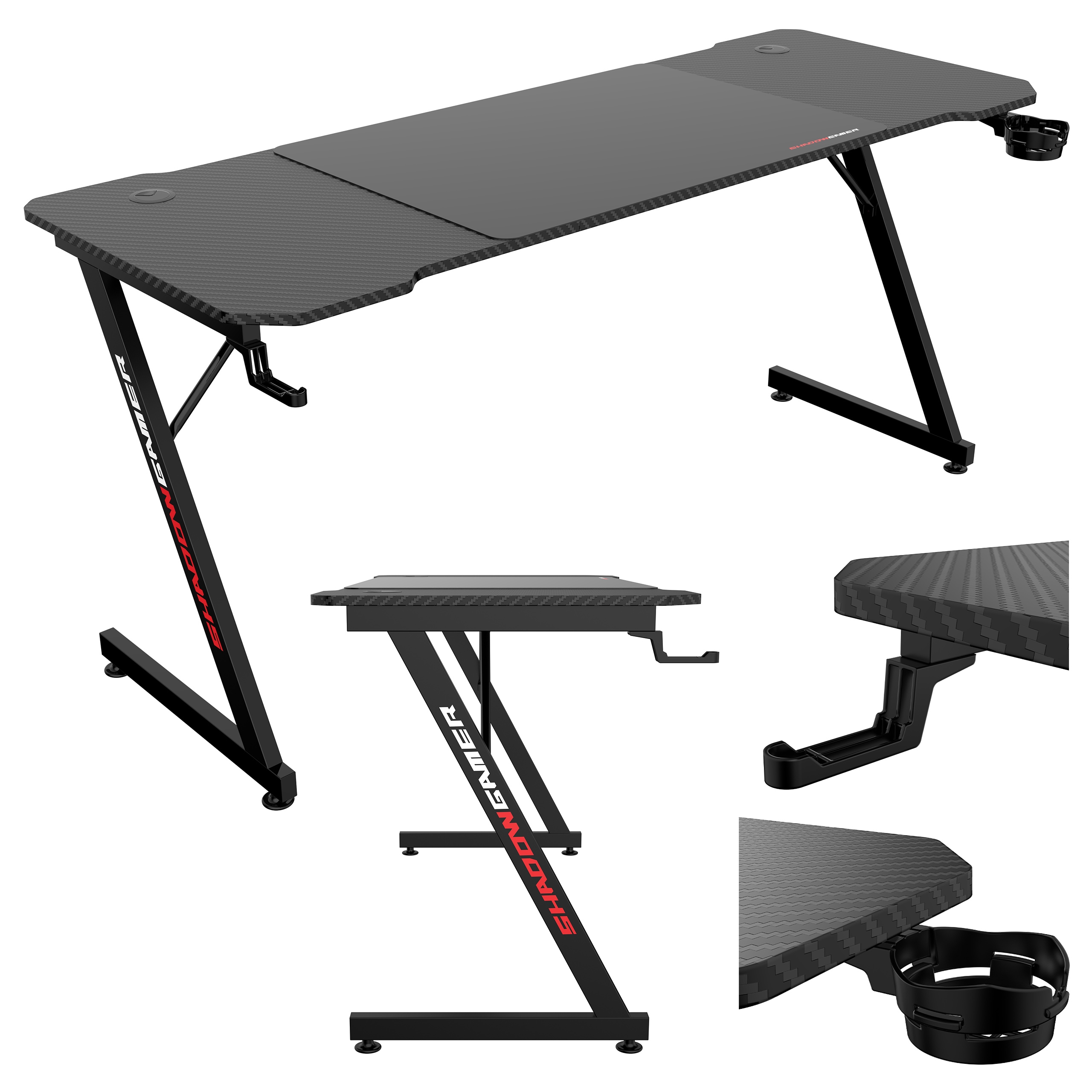 SHADOW GAMER 1.1 žaidimų stalas 160 cm padas