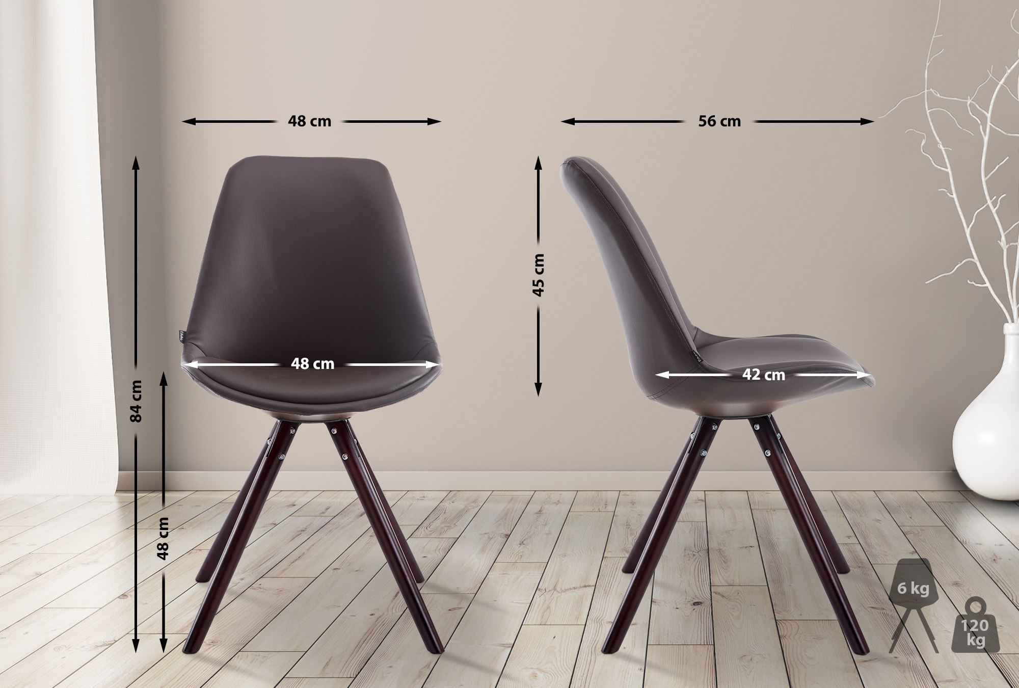 Lankytojų kėdė "Laval Cappuccino" apvali
