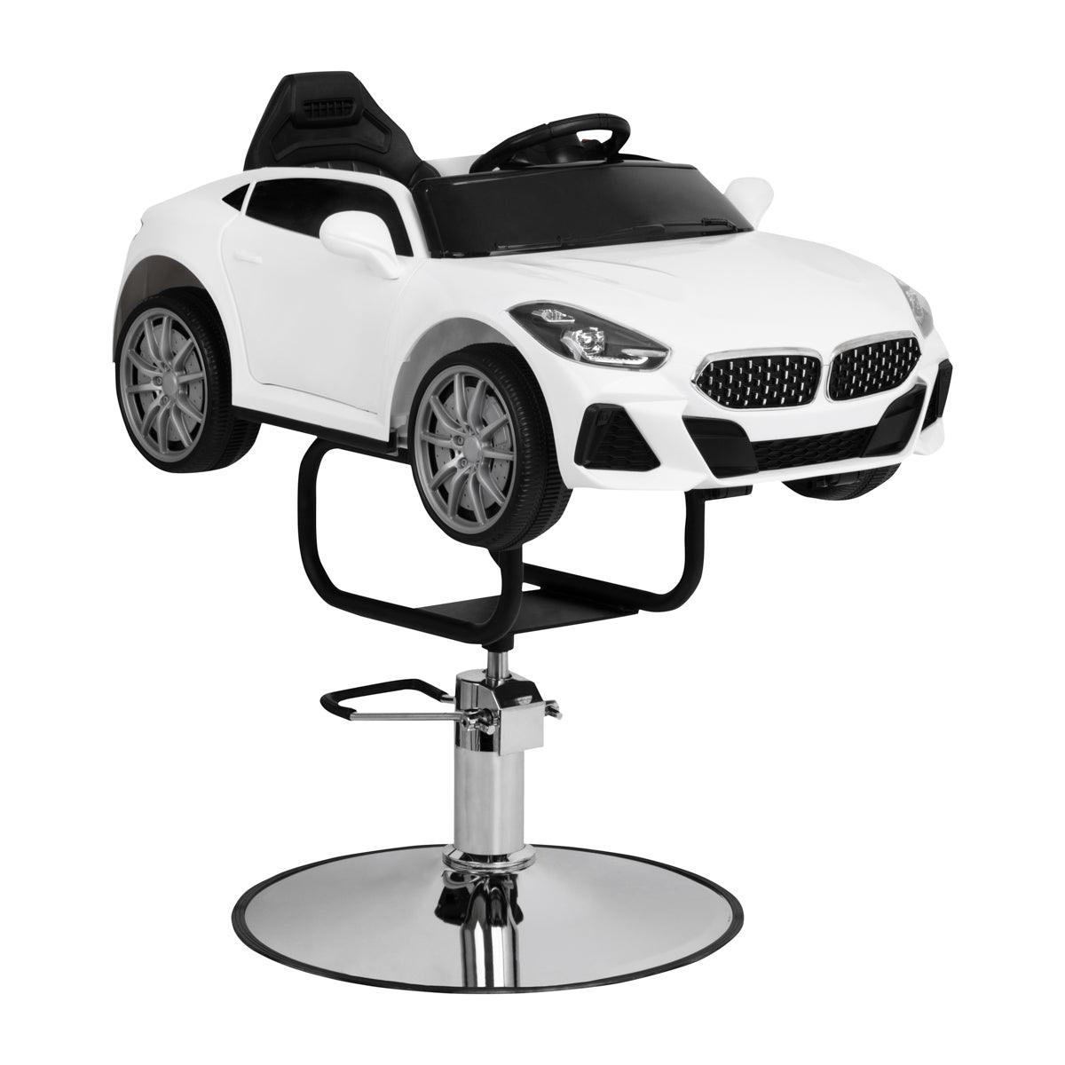 GABBIANO vaikiška kirpyklos kėdė automobilis BMW, balta