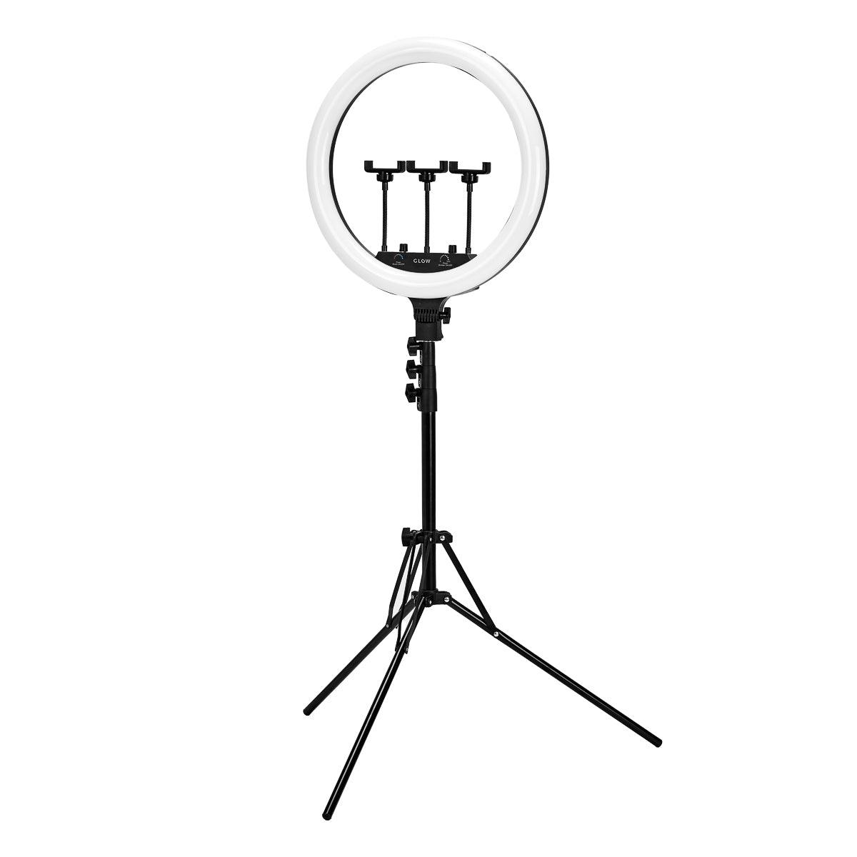 GLOW žiedinė makiažo lempa 18" su stovu, 45W