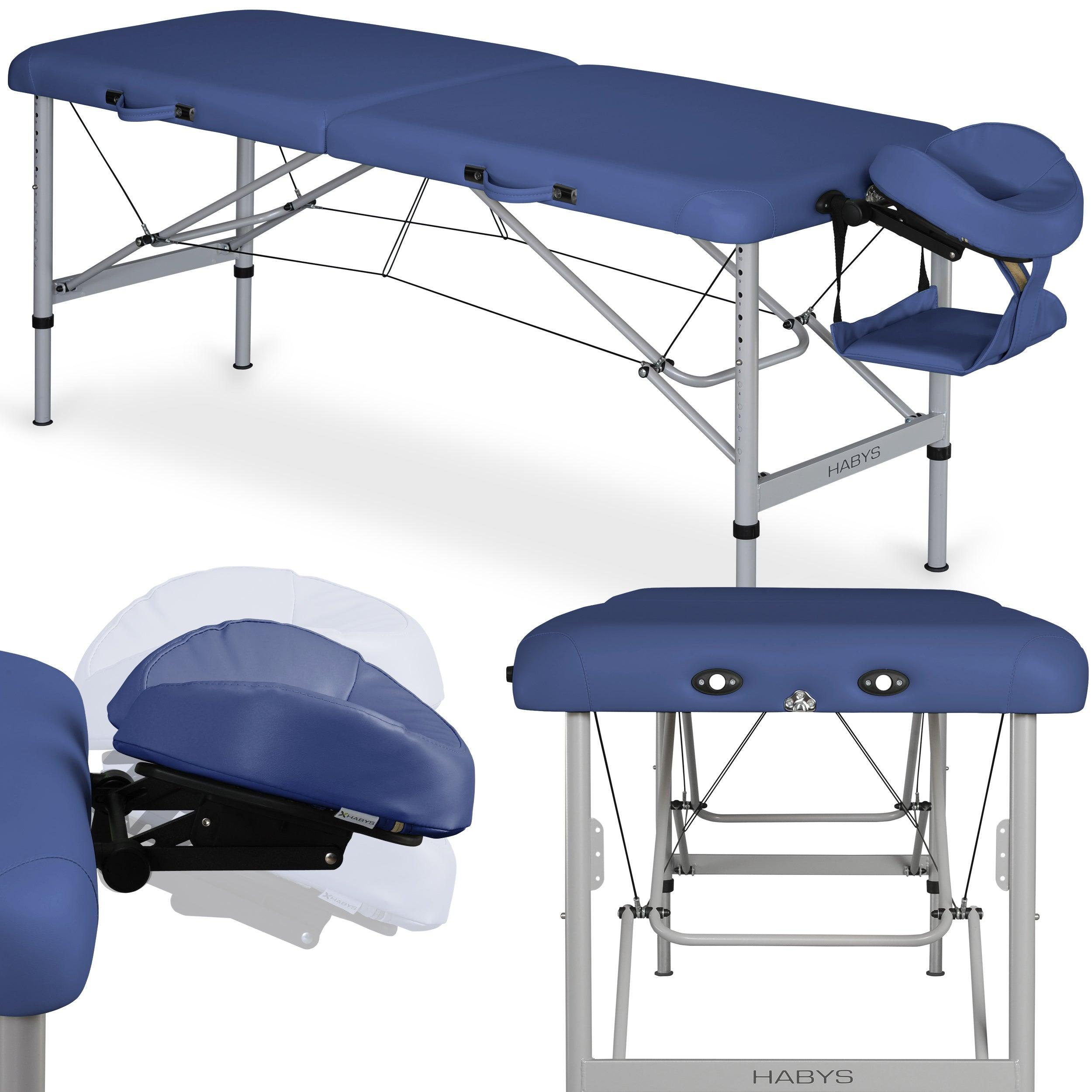Sulankstomas masažo stalas AERO 70 cm VINYL FLEX K012, tamsiai mėlynas