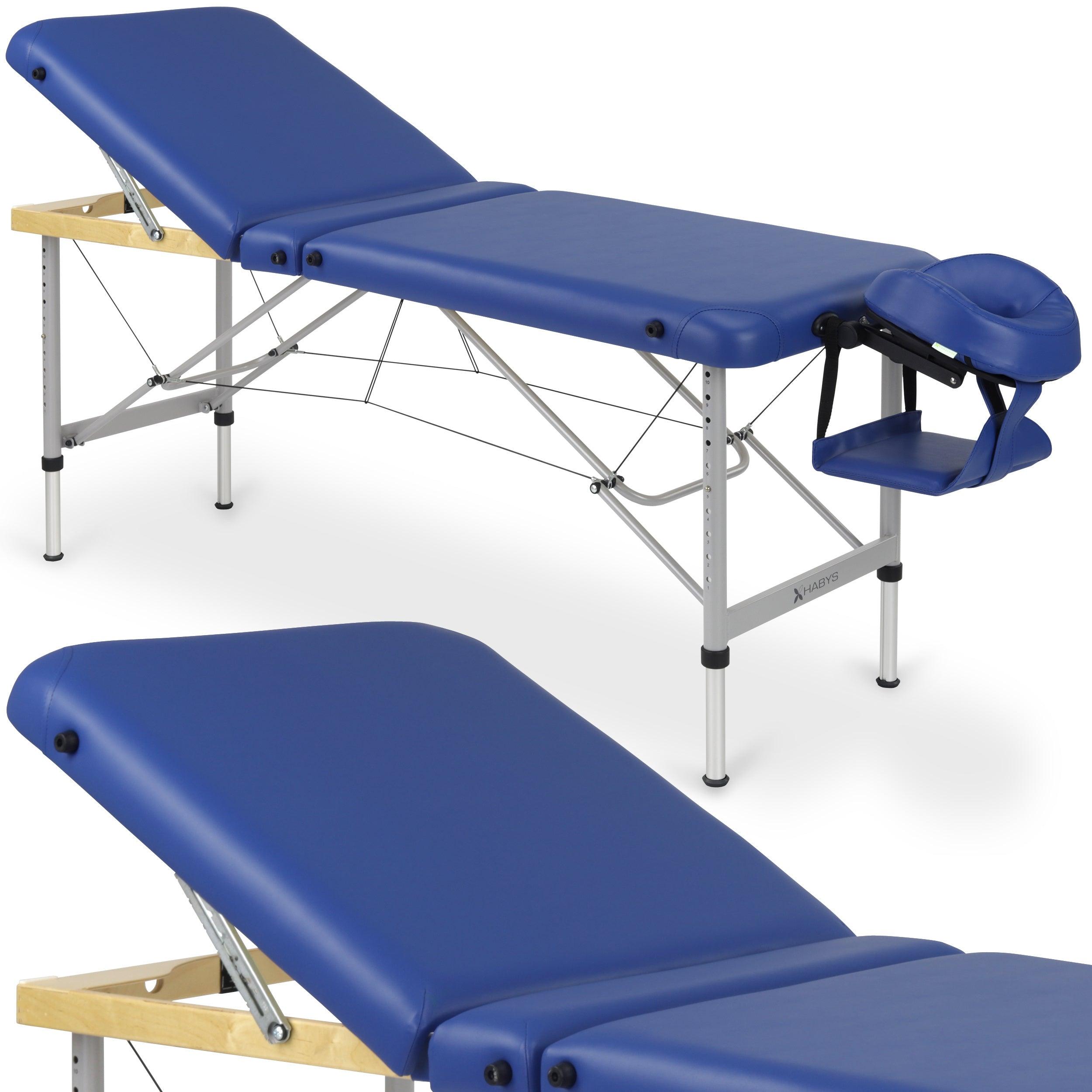 Sulankstomas masažo stalas AERO PLUS 60 cm VINYL FLEX K012, tamsiai mėlynas