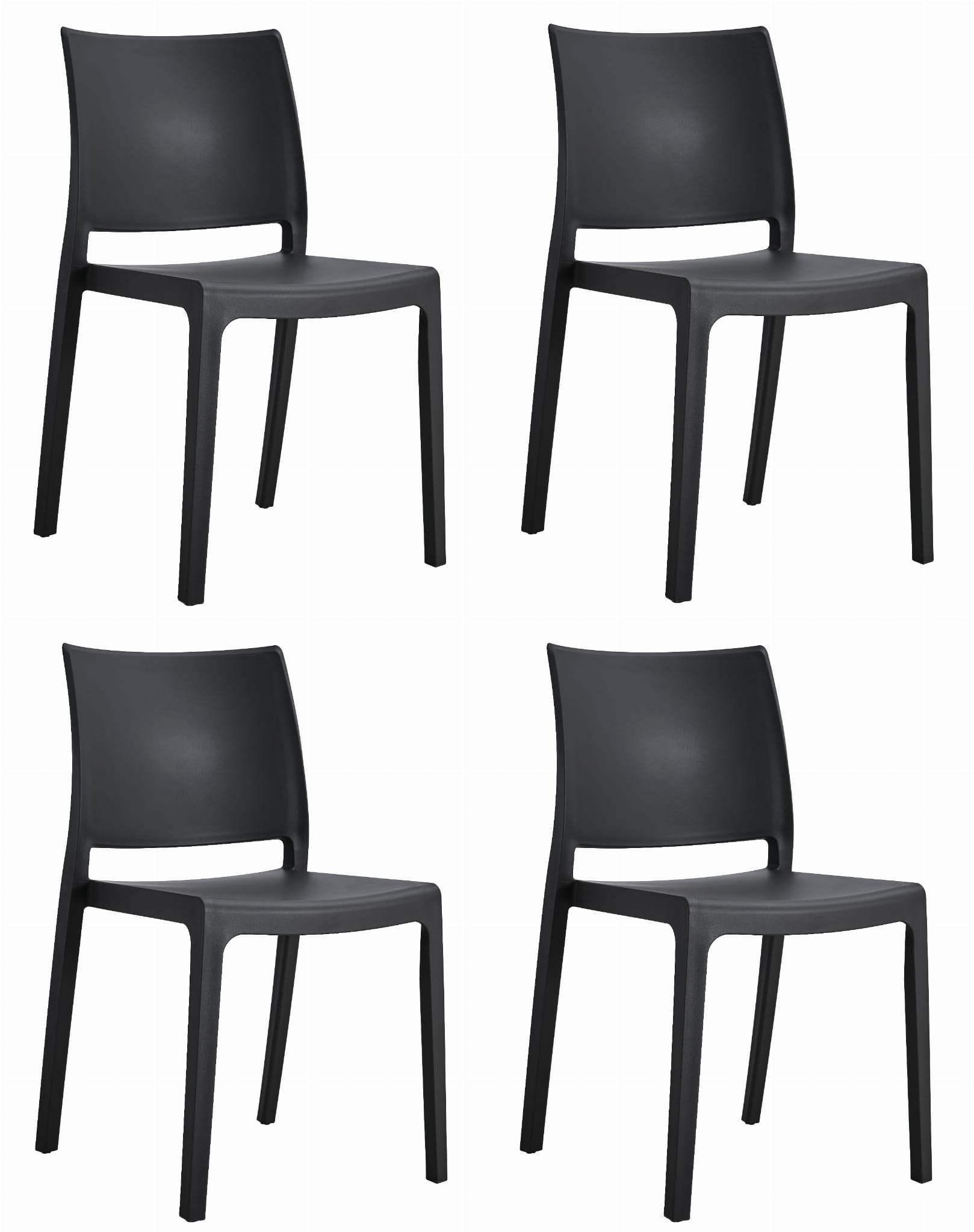Kėdės KLEM, juodos, 4 vnt.